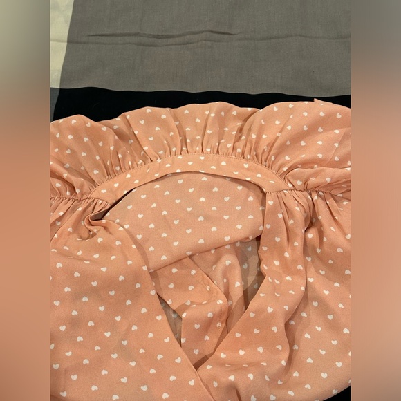 Elodie Nordstrom Size Large Long Sleeve Blouse Hearts All Over Work Wear Coquett - Picture 2 of 9